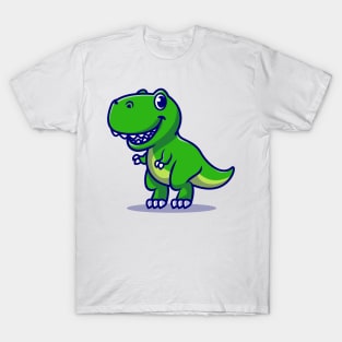Cute Baby Dino Cartoon Illustration T-Shirt